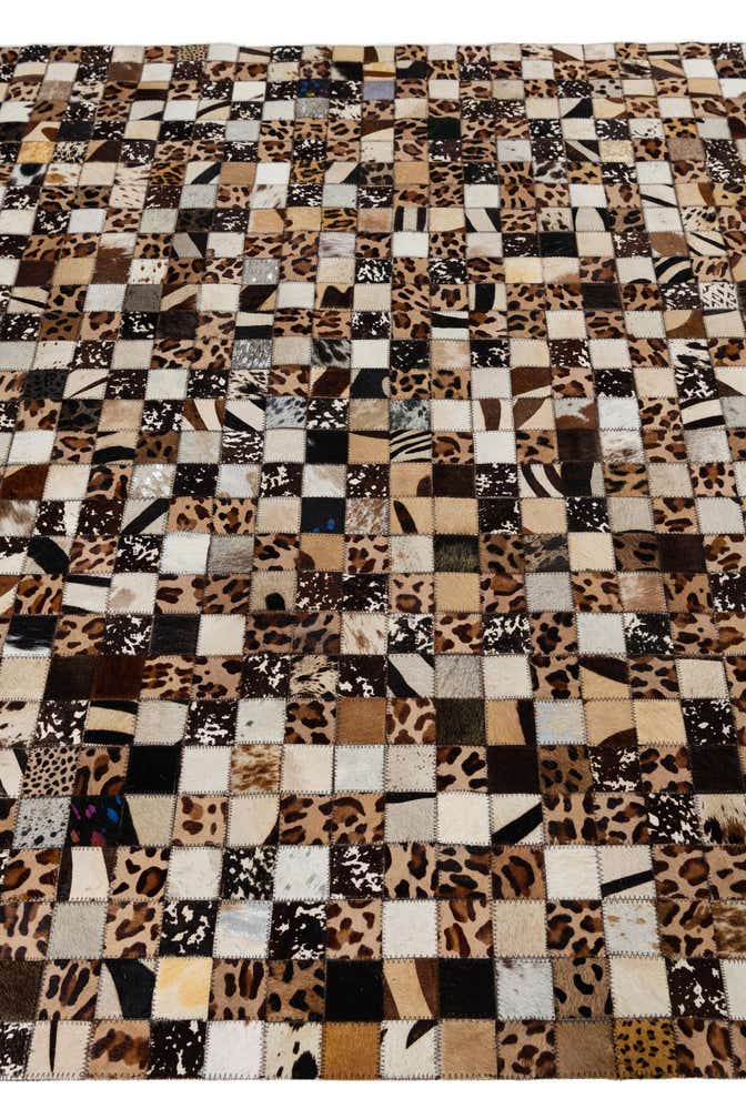 5' 1 x 8' 1 Cowhide Leather Rug