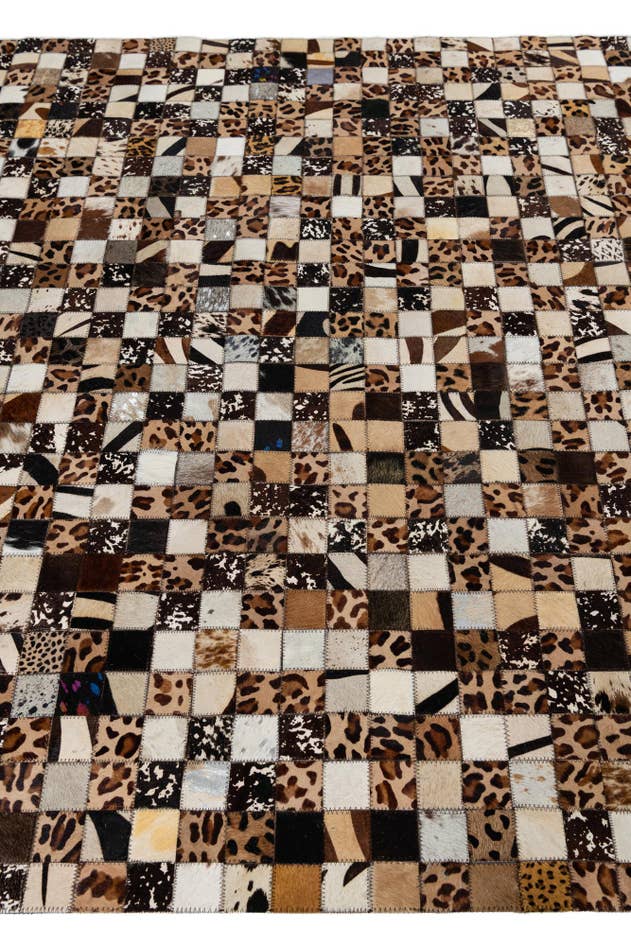 Detail image of 5' 1 x 8' 1 Cowhide Leather Rug