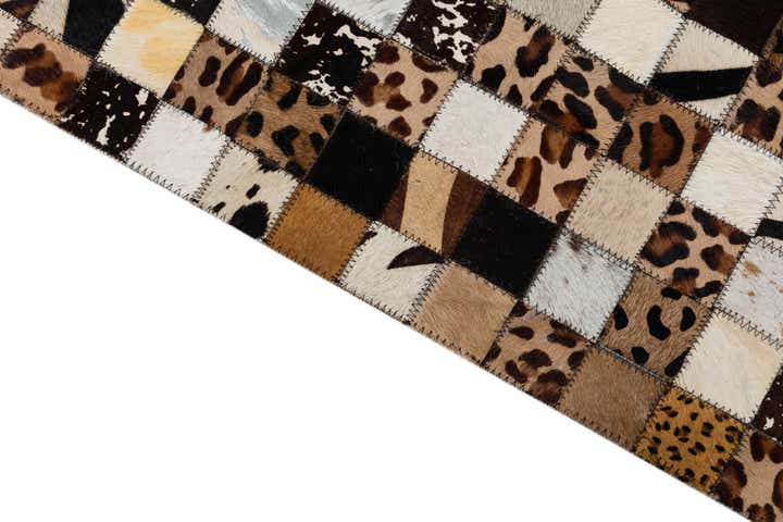 5' 1 x 8' 1 Cowhide Leather Rug