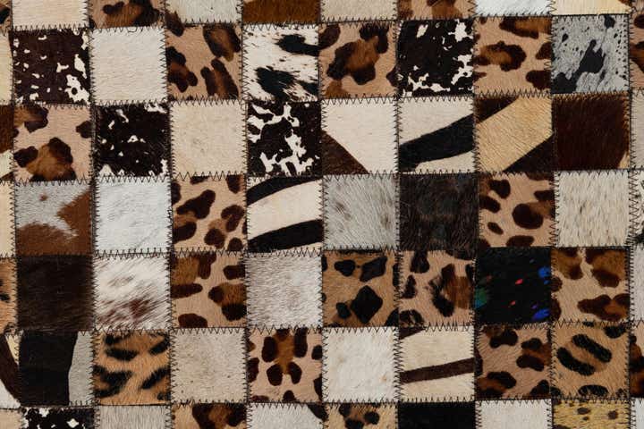5' 1 x 8' 1 Cowhide Leather Rug