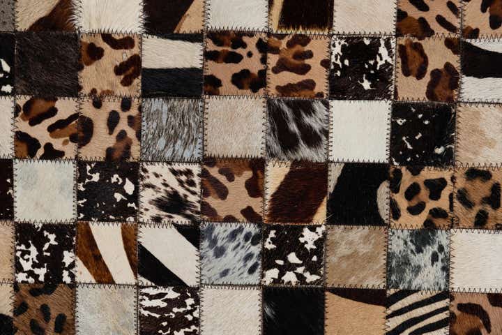 5' 1 x 8' 1 Cowhide Leather Rug