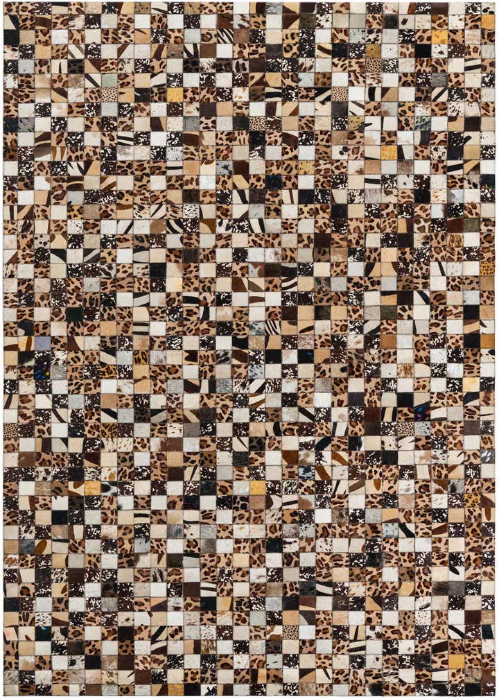 5' 1 x 8' 1 Cowhide Leather Rug