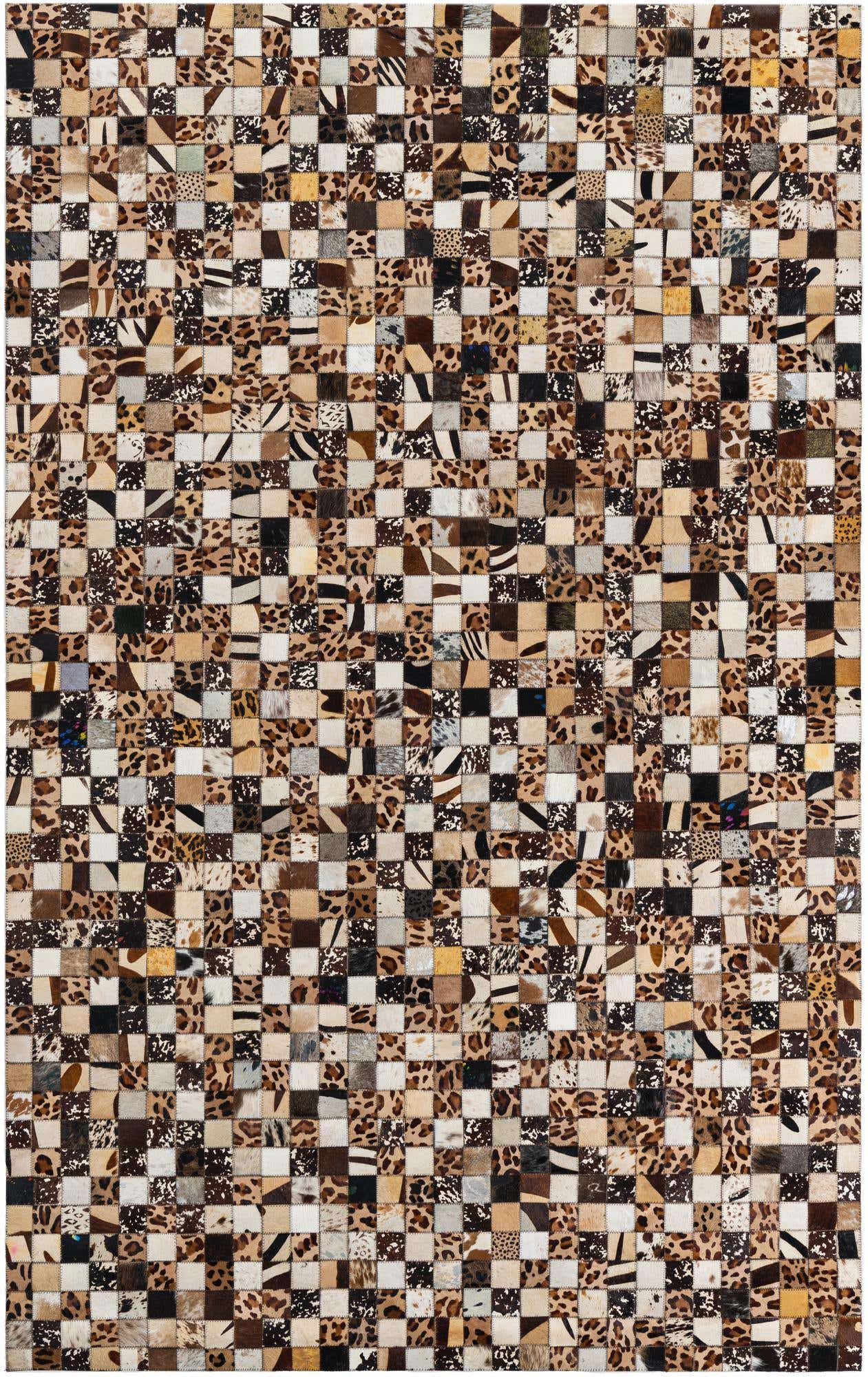 5' 1 x 8' 1 Cowhide Leather Rug