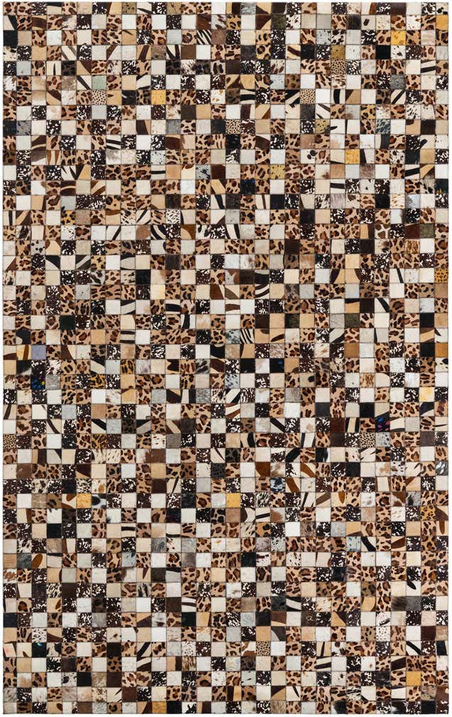 5' 1 x 8' 1 Cowhide Leather Rug
