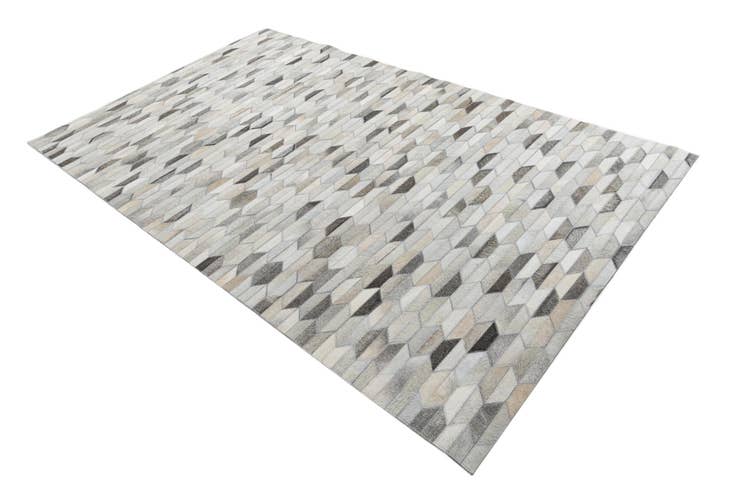 Detail image of 4' 10 x 8' Cowhide Leather Rug