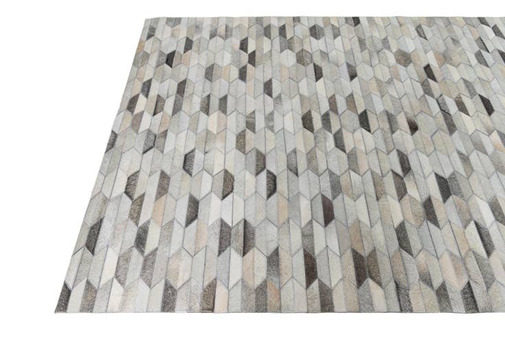 Detail image of 4' 10 x 8' Cowhide Leather Rug