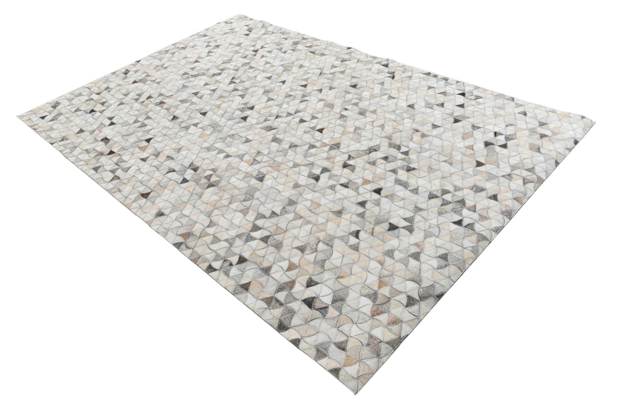 5' 1 x 7' 7 Cowhide Leather Rug