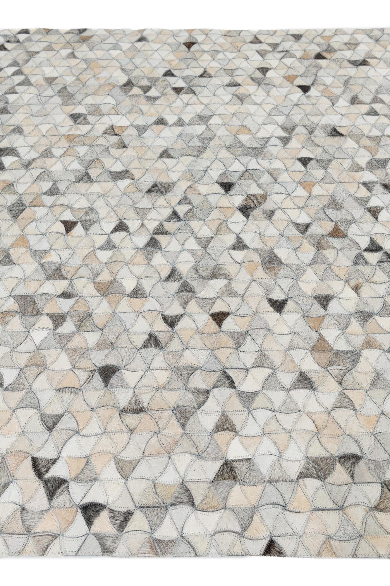 5' 1 x 7' 7 Cowhide Leather Rug