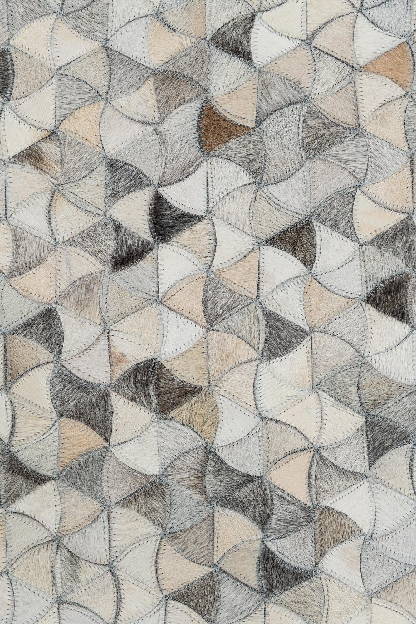 5' 1 x 7' 7 Cowhide Leather Rug