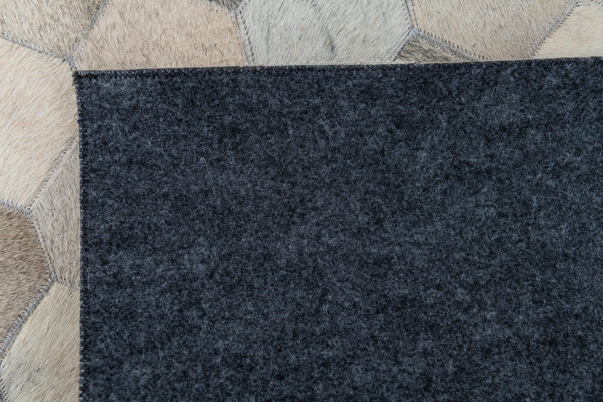 5' 2 x 7' 9 Cowhide Leather Rug
