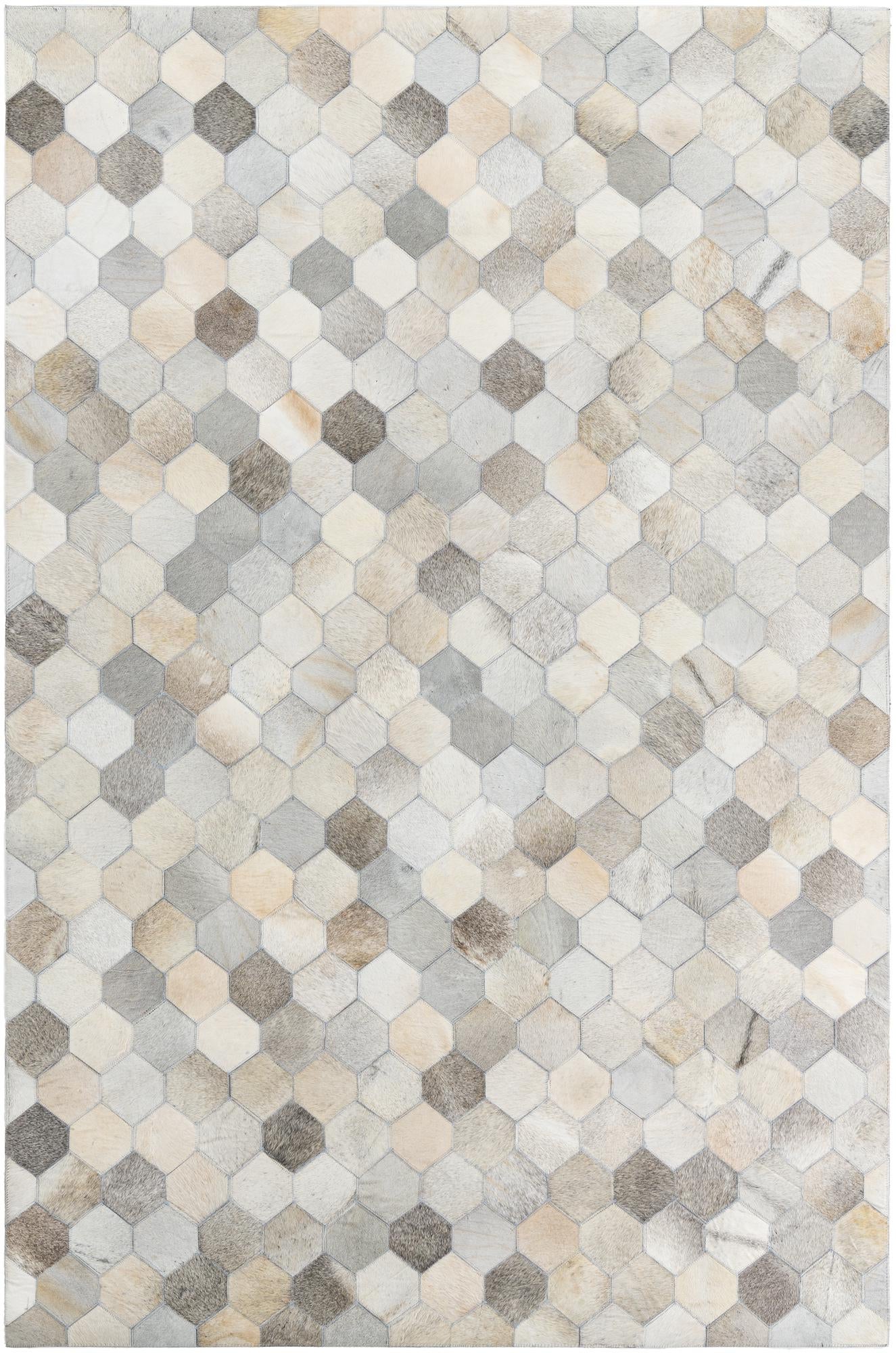 5' 2 x 7' 9 Cowhide Leather Rug