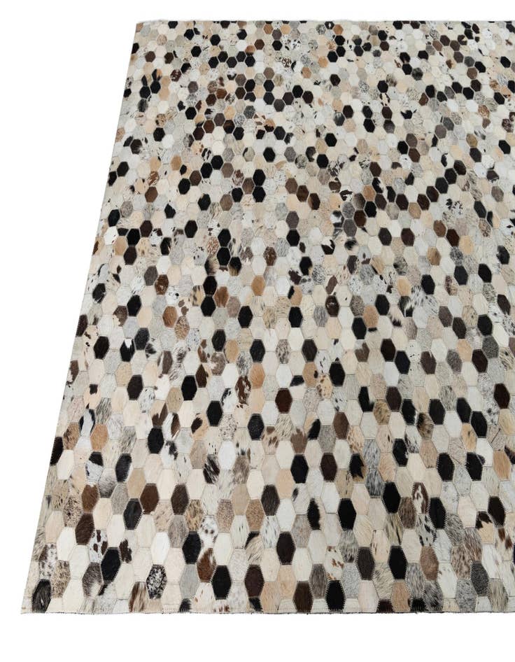 Detail image of 5' 2 x 8' Cowhide Leather Rug