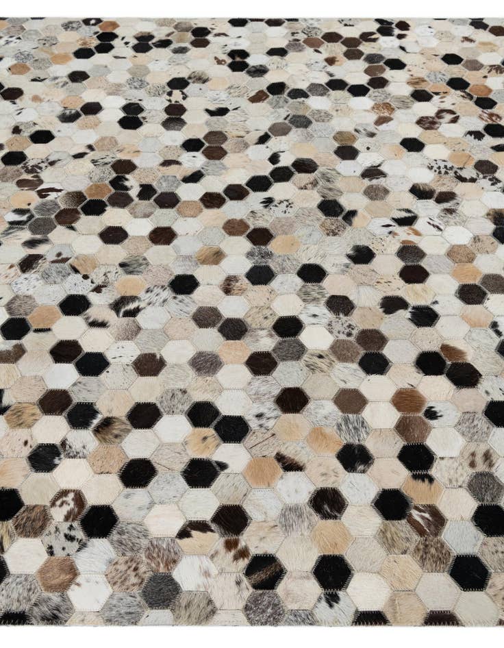 Detail image of 5' 2 x 8' Cowhide Leather Rug