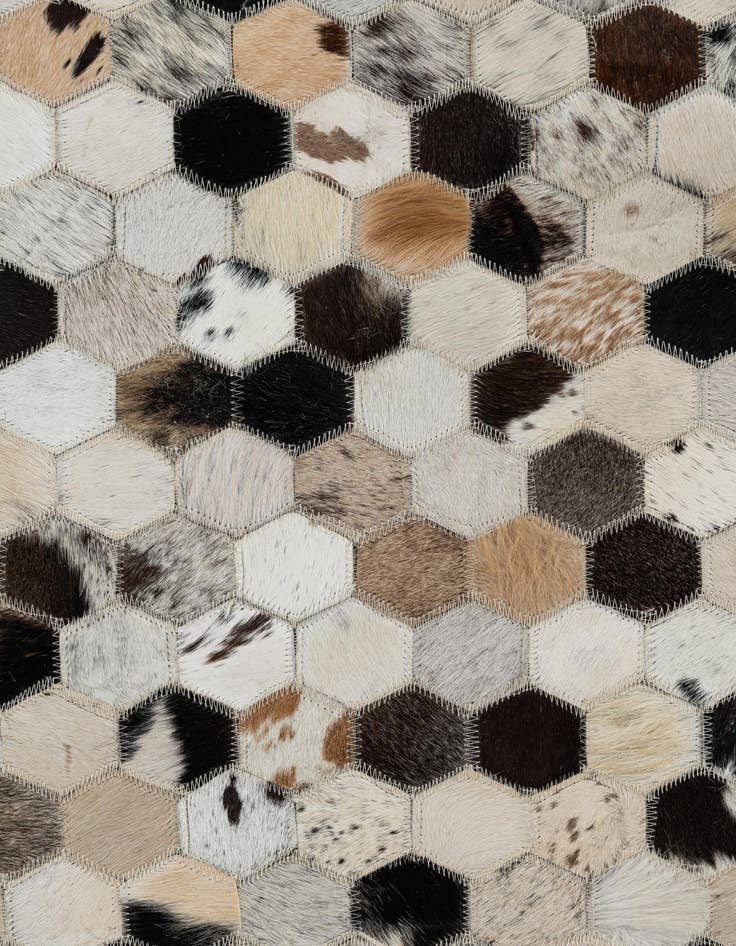 Detail image of 5' 2 x 8' Cowhide Leather Rug