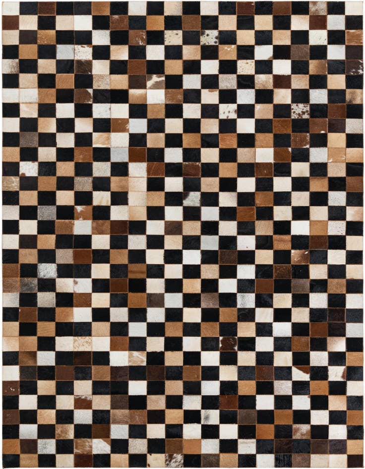 Detail image of 5' 1 x 8' Cowhide Leather Rug