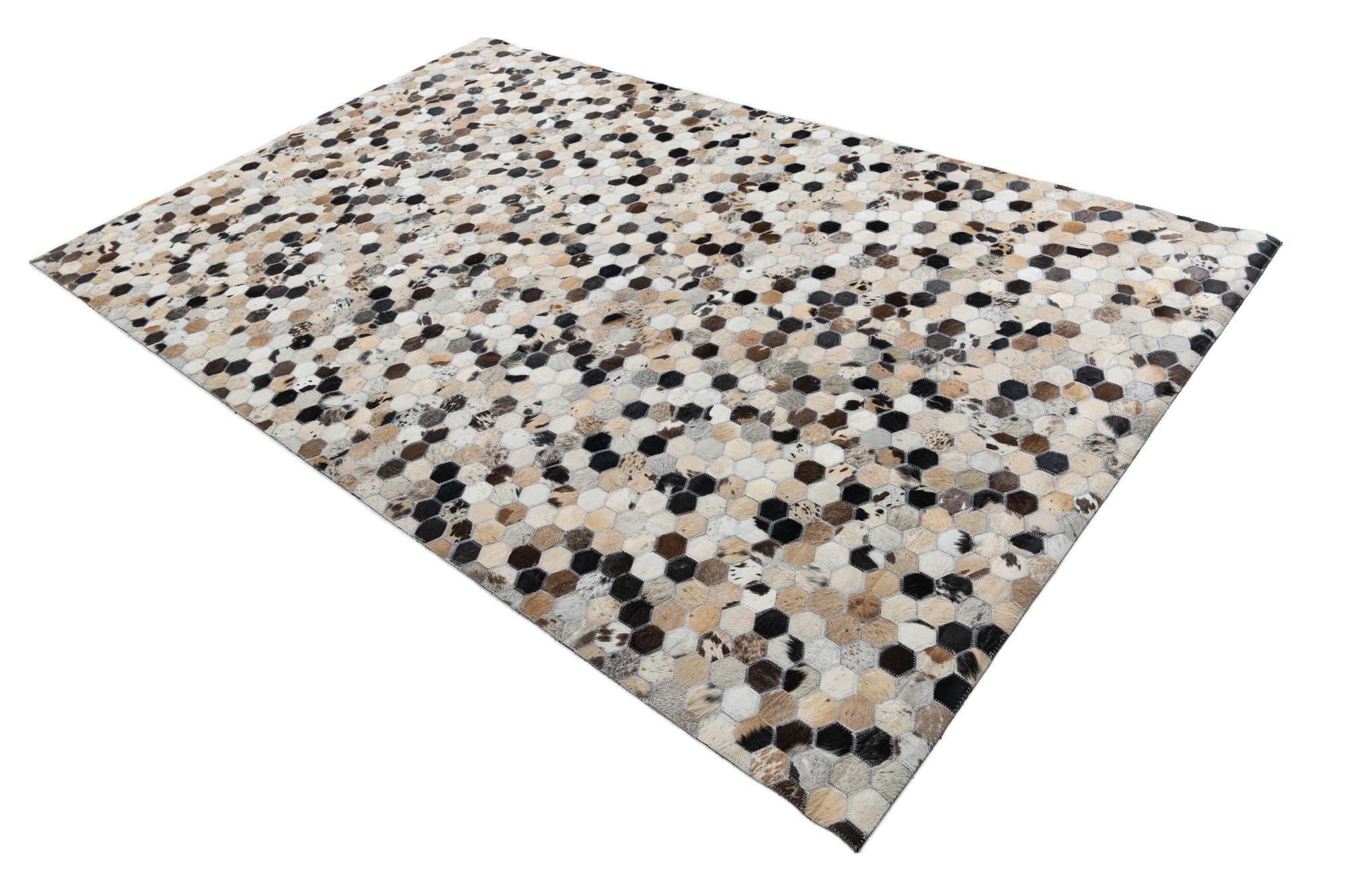 5' 1 x 8' Cowhide Leather Rug