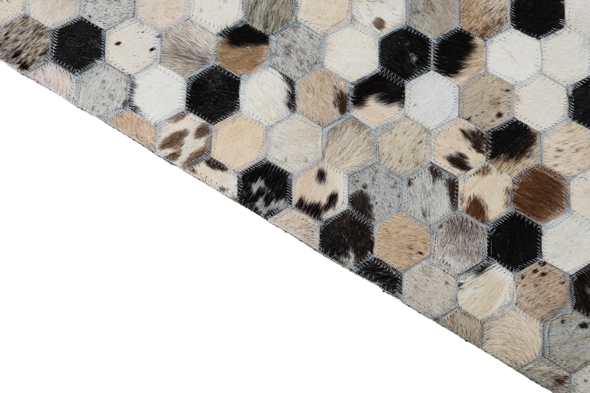 5' 1 x 8' Cowhide Leather Rug