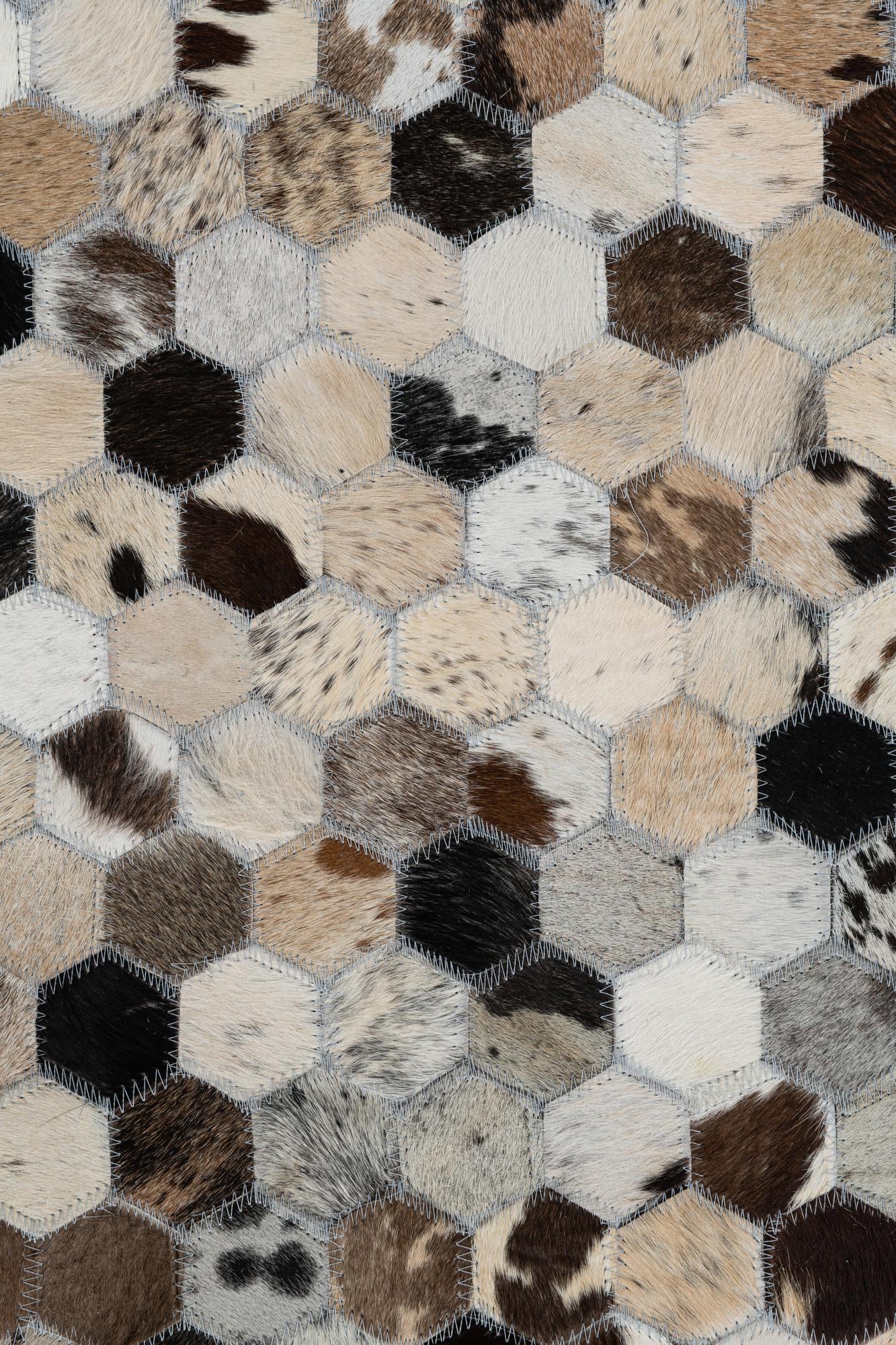 5' 1 x 8' Cowhide Leather Rug