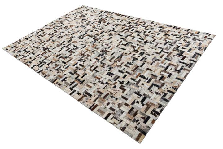 5' 4 x 7' 10 Cowhide Leather Rug