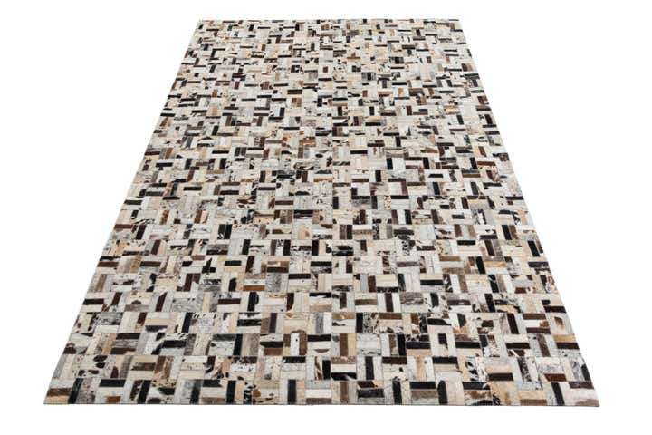 5' 4 x 7' 10 Cowhide Leather Rug