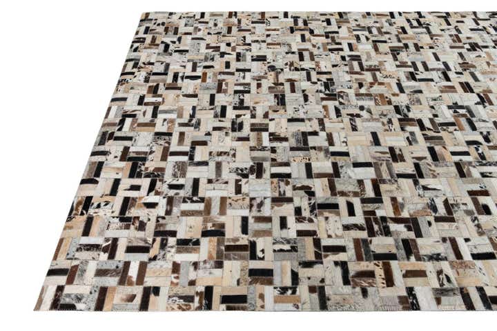 5' 4 x 7' 10 Cowhide Leather Rug