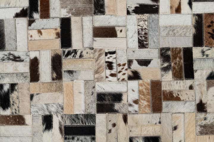 5' 4 x 7' 10 Cowhide Leather Rug