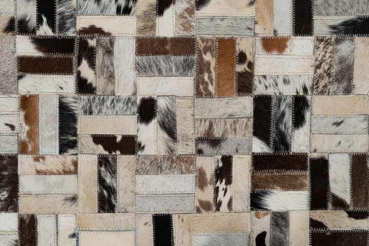 5' 4 x 7' 10 Cowhide Leather Rug