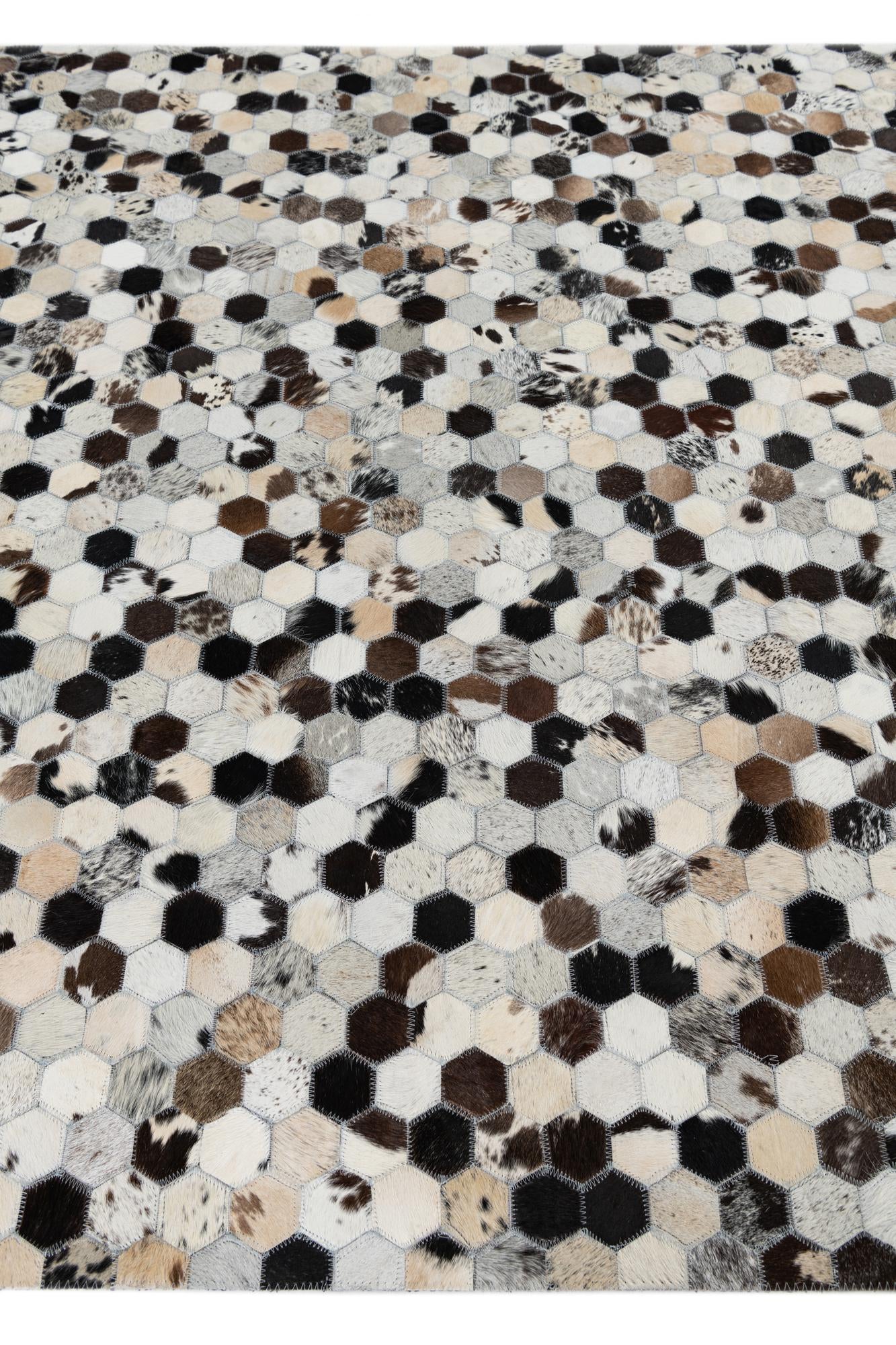 5' 1 x 8' 1 Cowhide Leather Rug