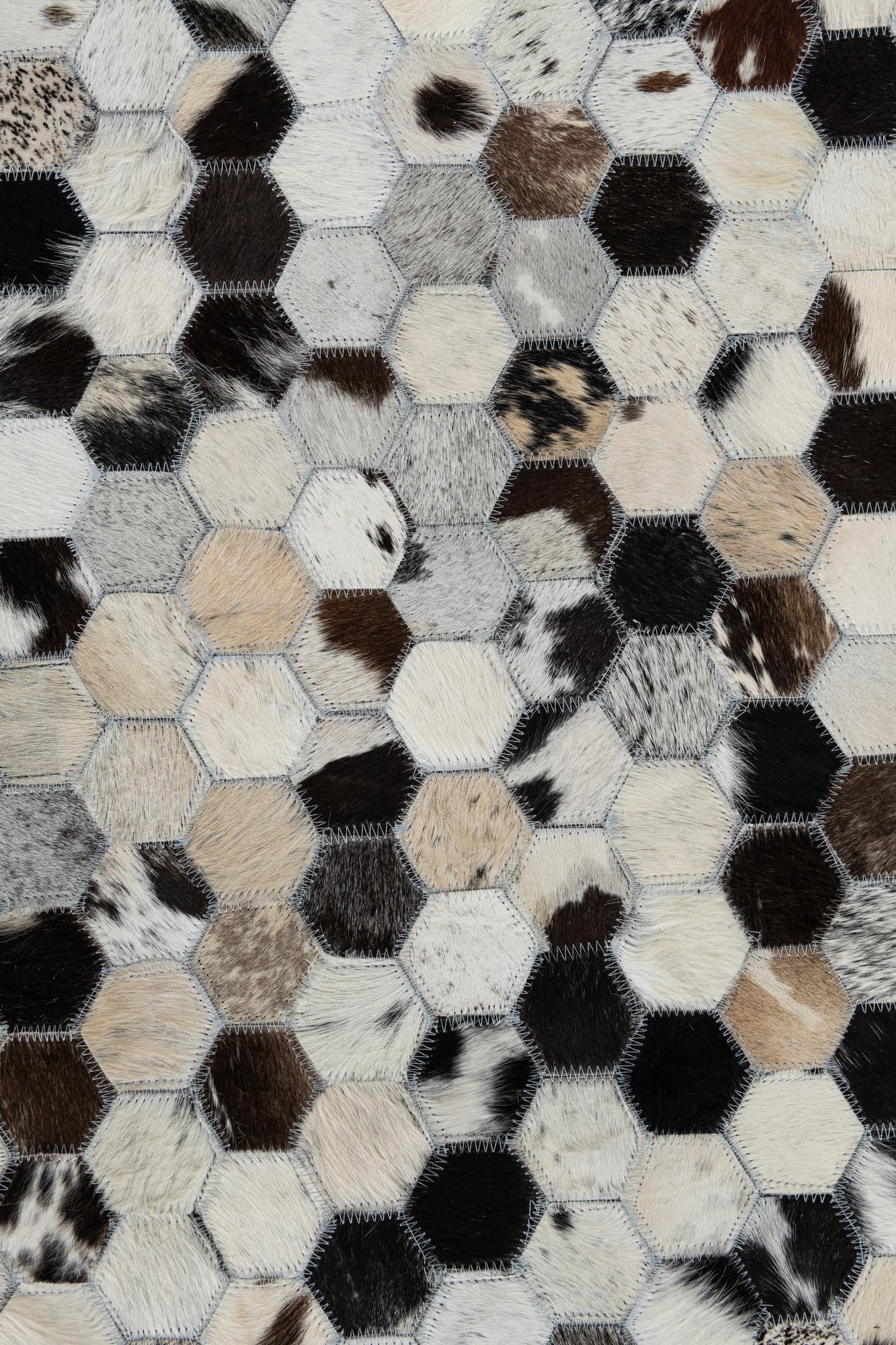 5' 1 x 8' 1 Cowhide Leather Rug