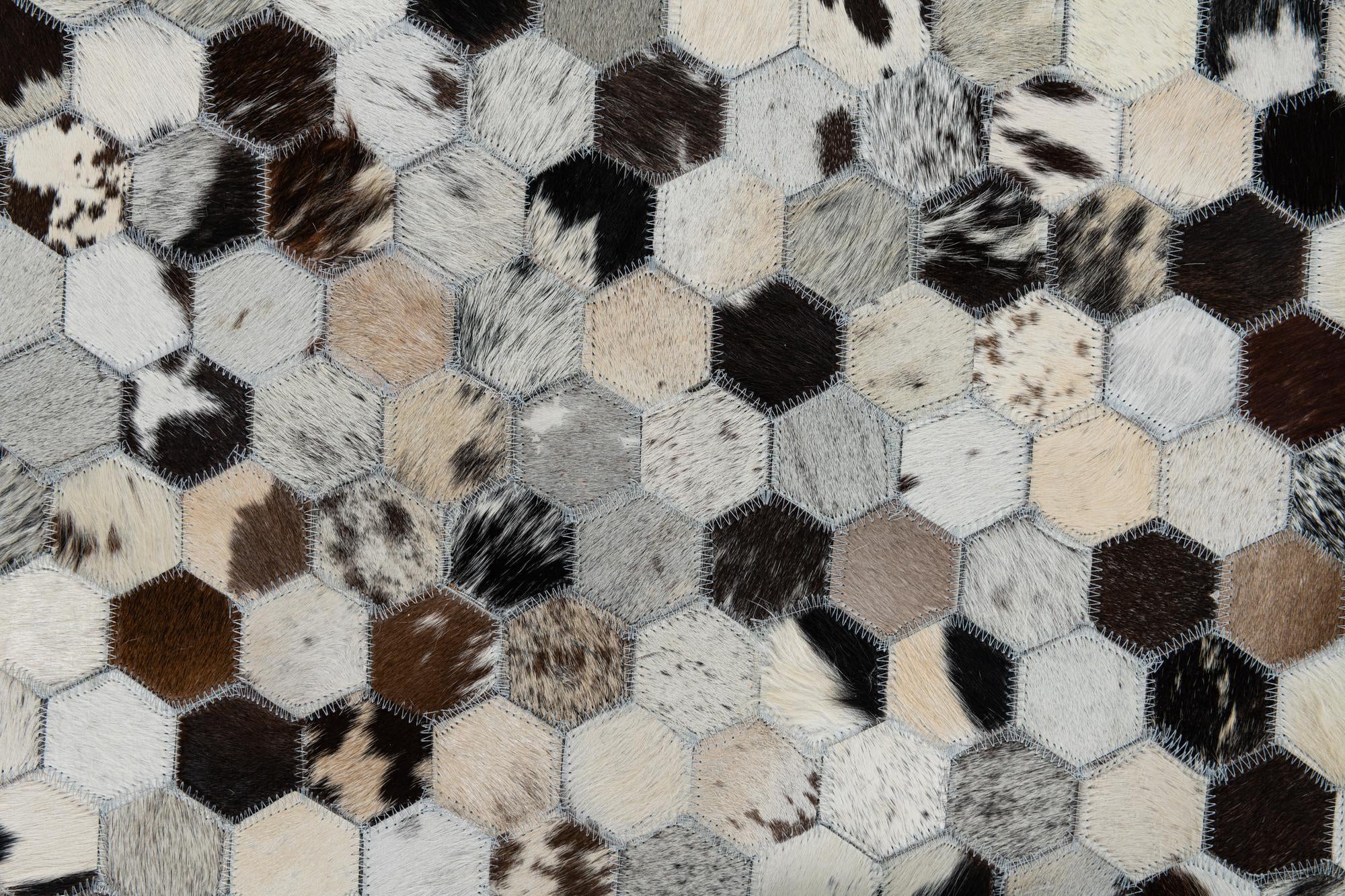 5' 1 x 8' 1 Cowhide Leather Rug