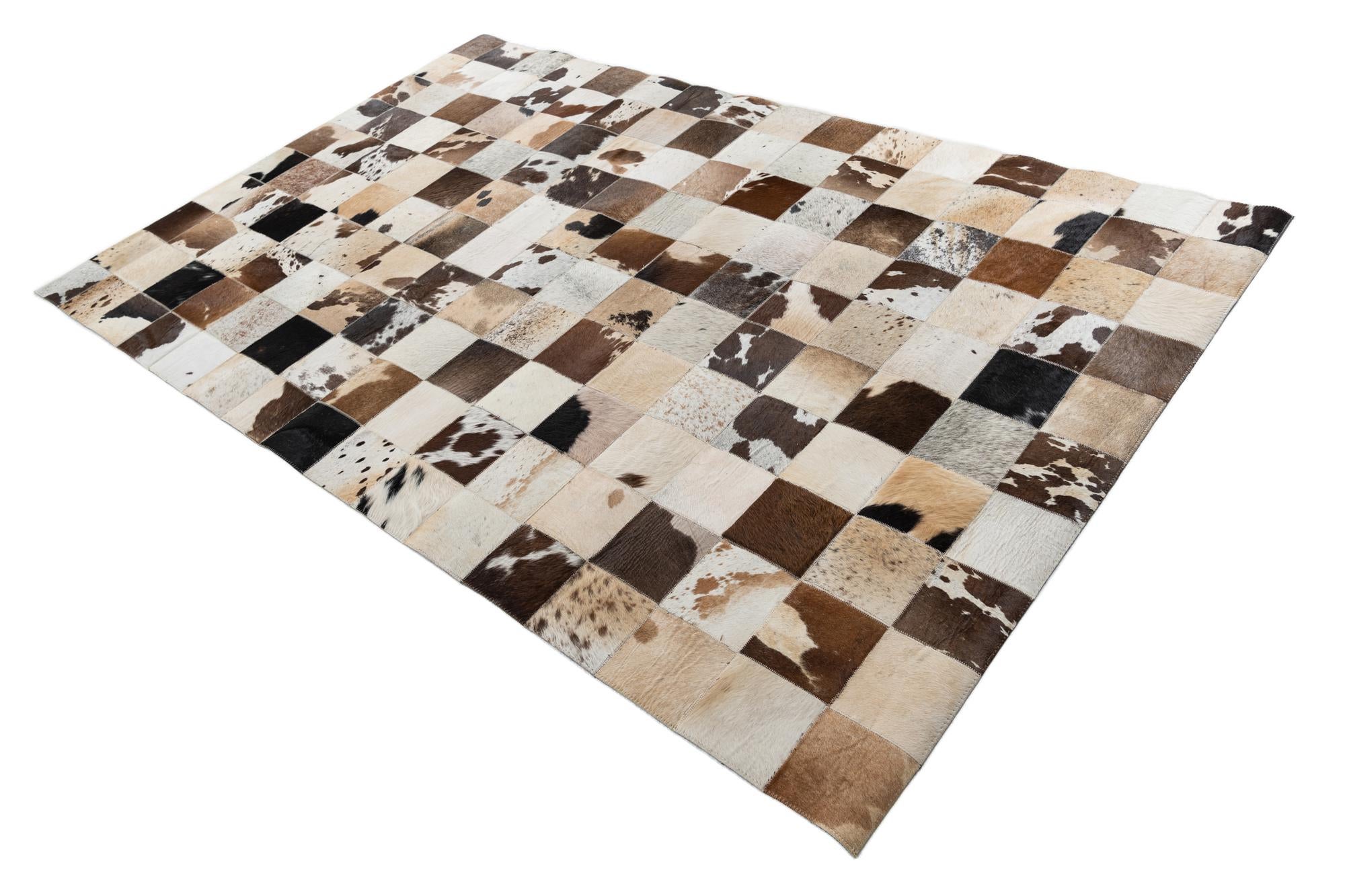 5' x 7' 10 Cowhide Leather Rug