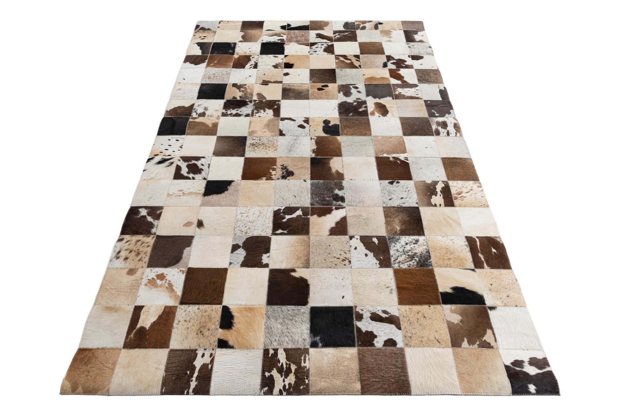 5' x 7' 10 Cowhide Leather Rug