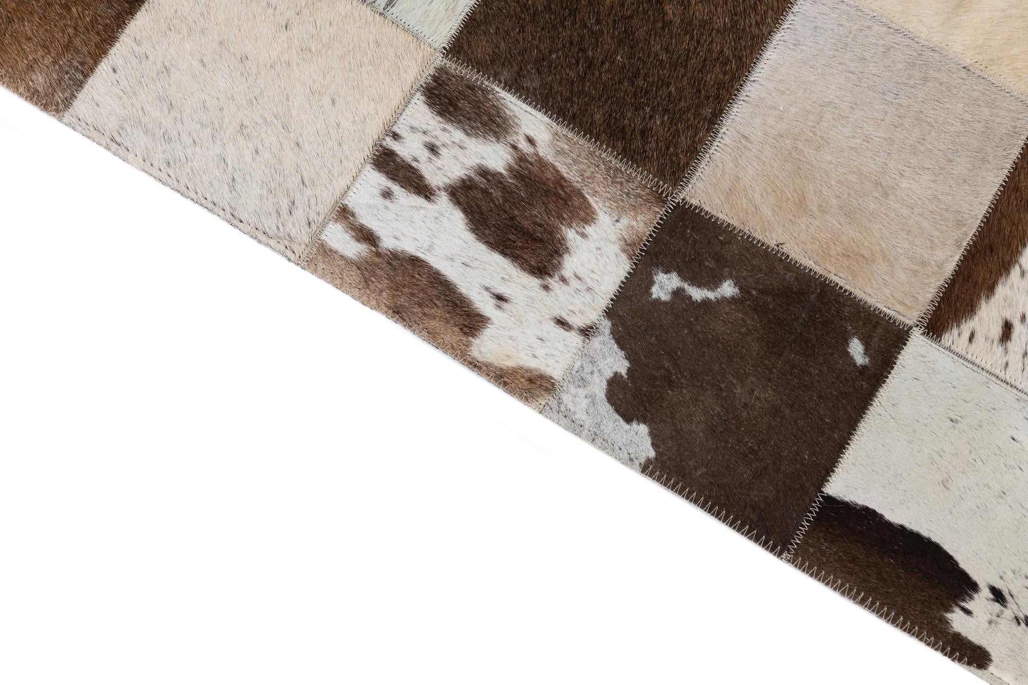 5' x 7' 10 Cowhide Leather Rug