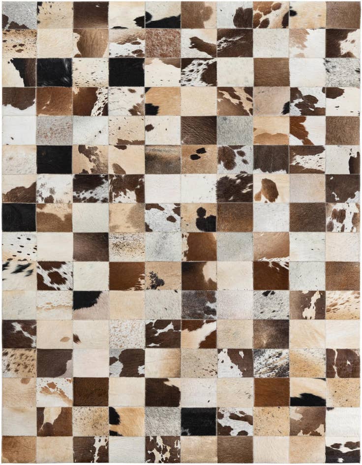 Detail image of 5' x 7' 10 Cowhide Leather Rug