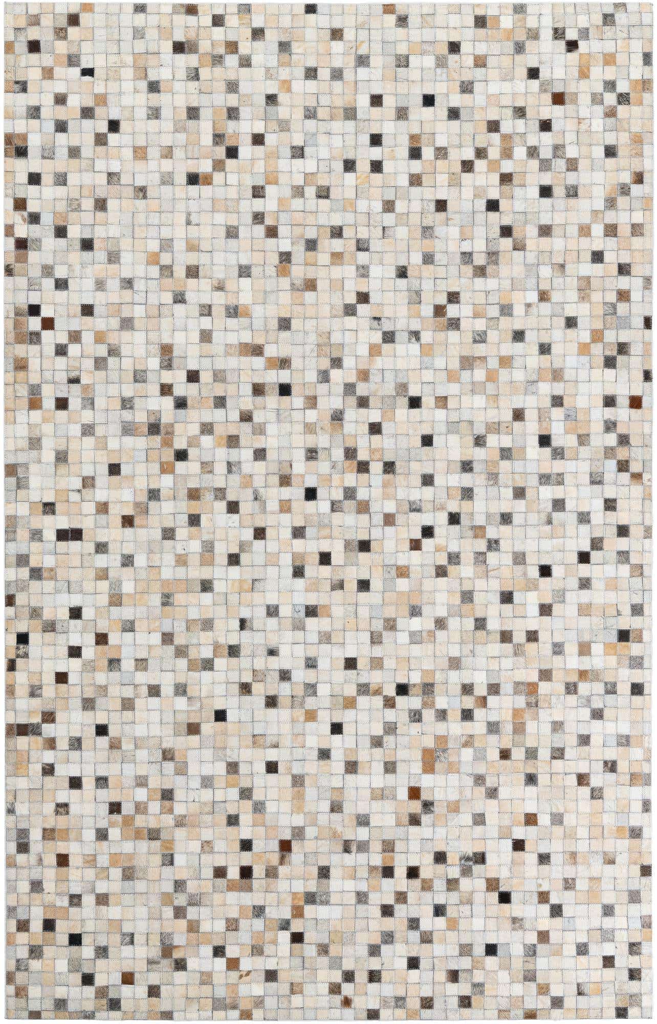 5' 2 x 8' Cowhide Leather Rug