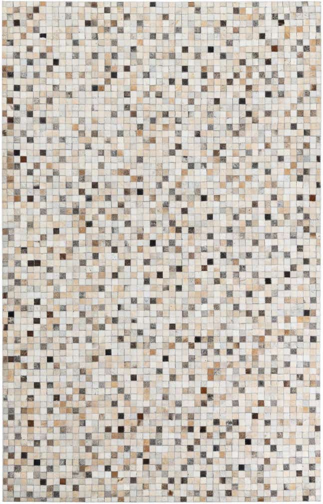 5' 2 x 8' Cowhide Leather Rug