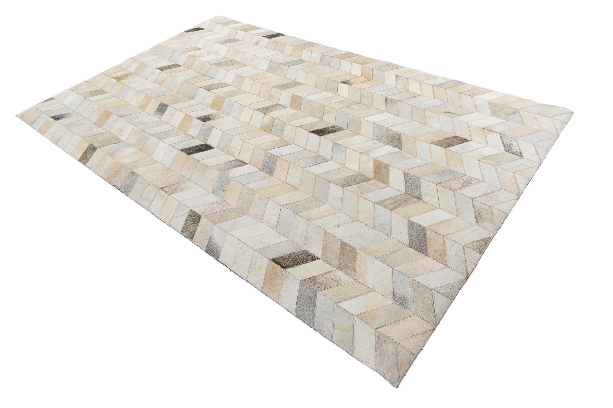 5' x 8' Cowhide Leather Rug