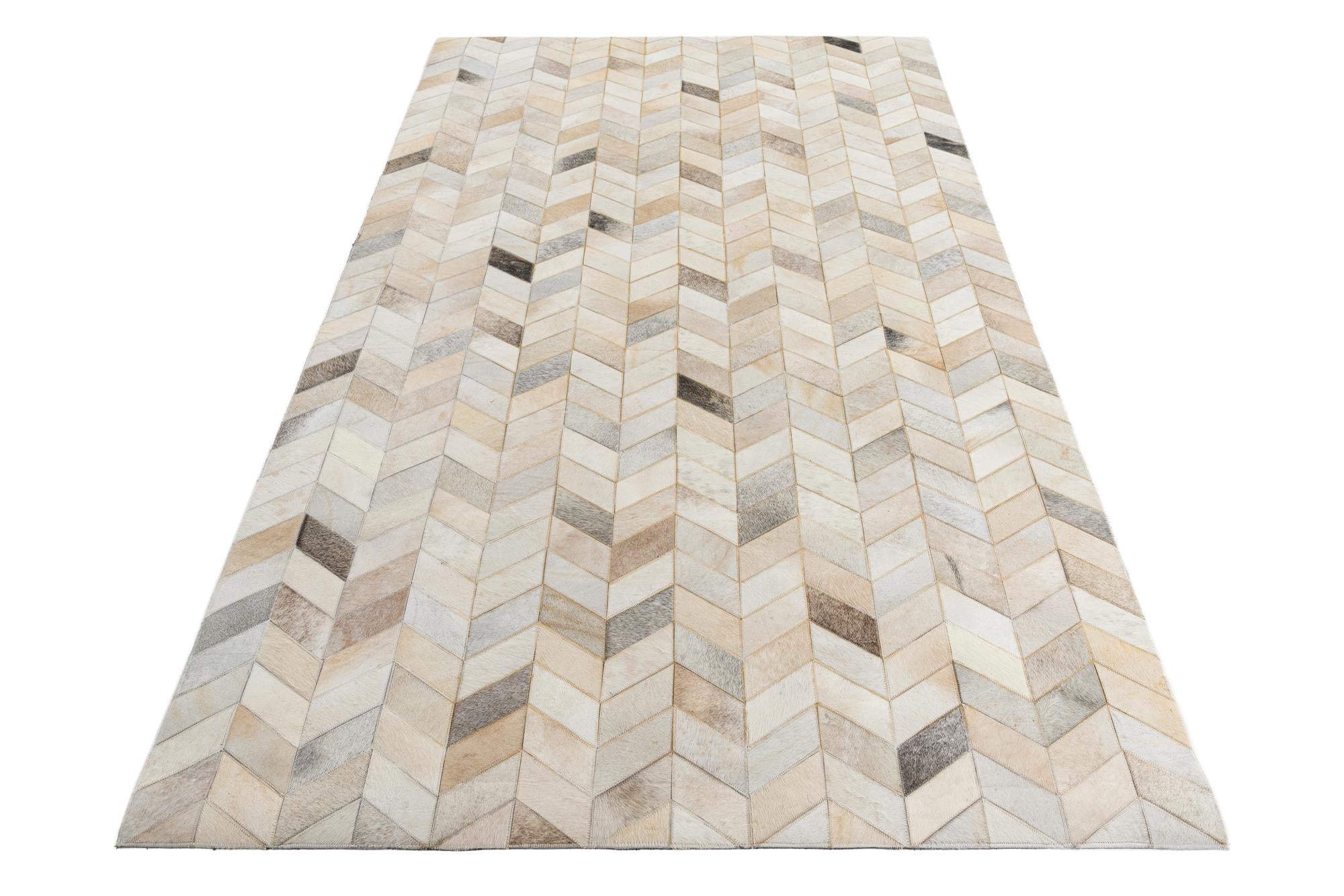 5' x 8' Cowhide Leather Rug