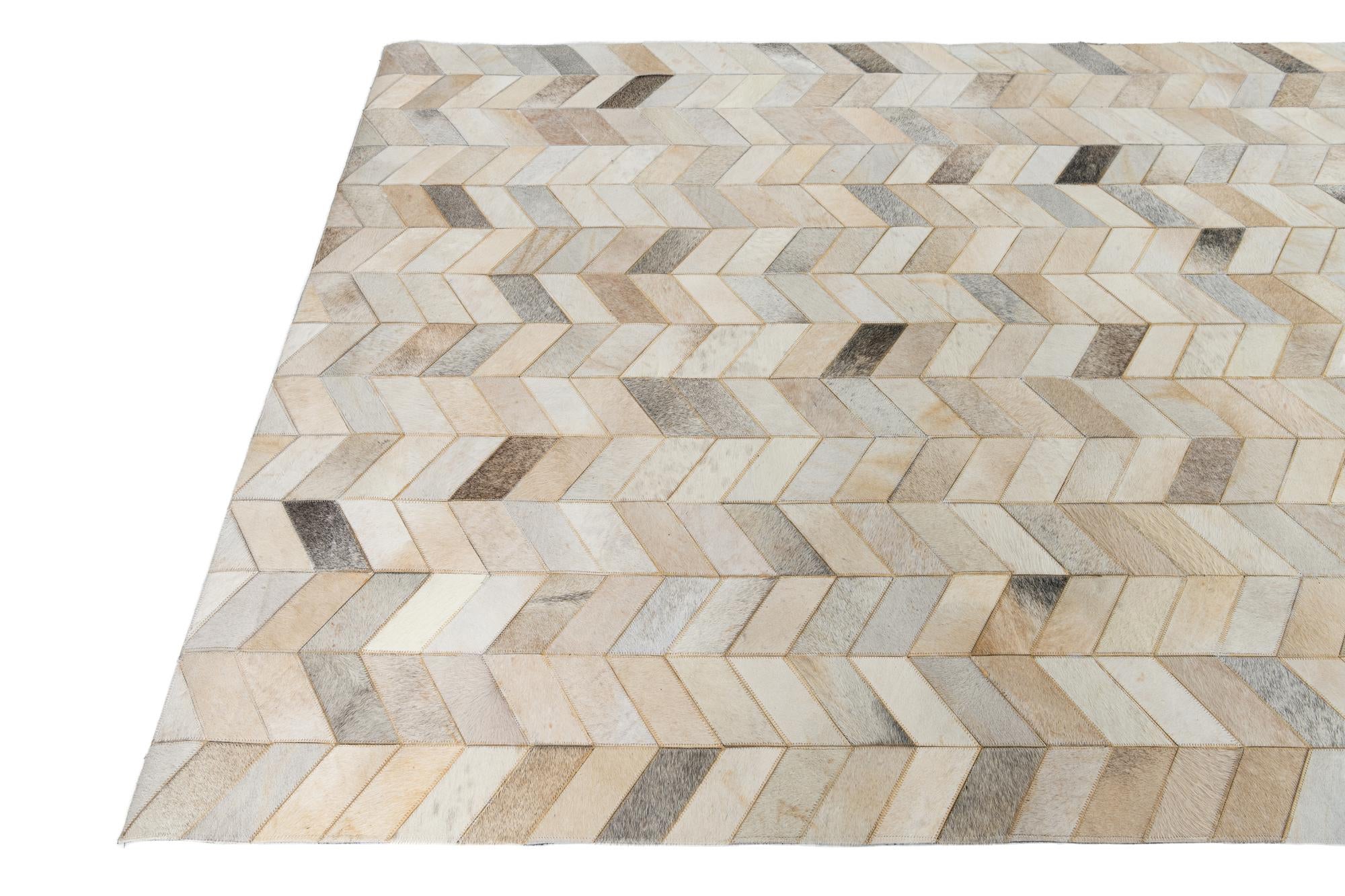 5' x 8' Cowhide Leather Rug