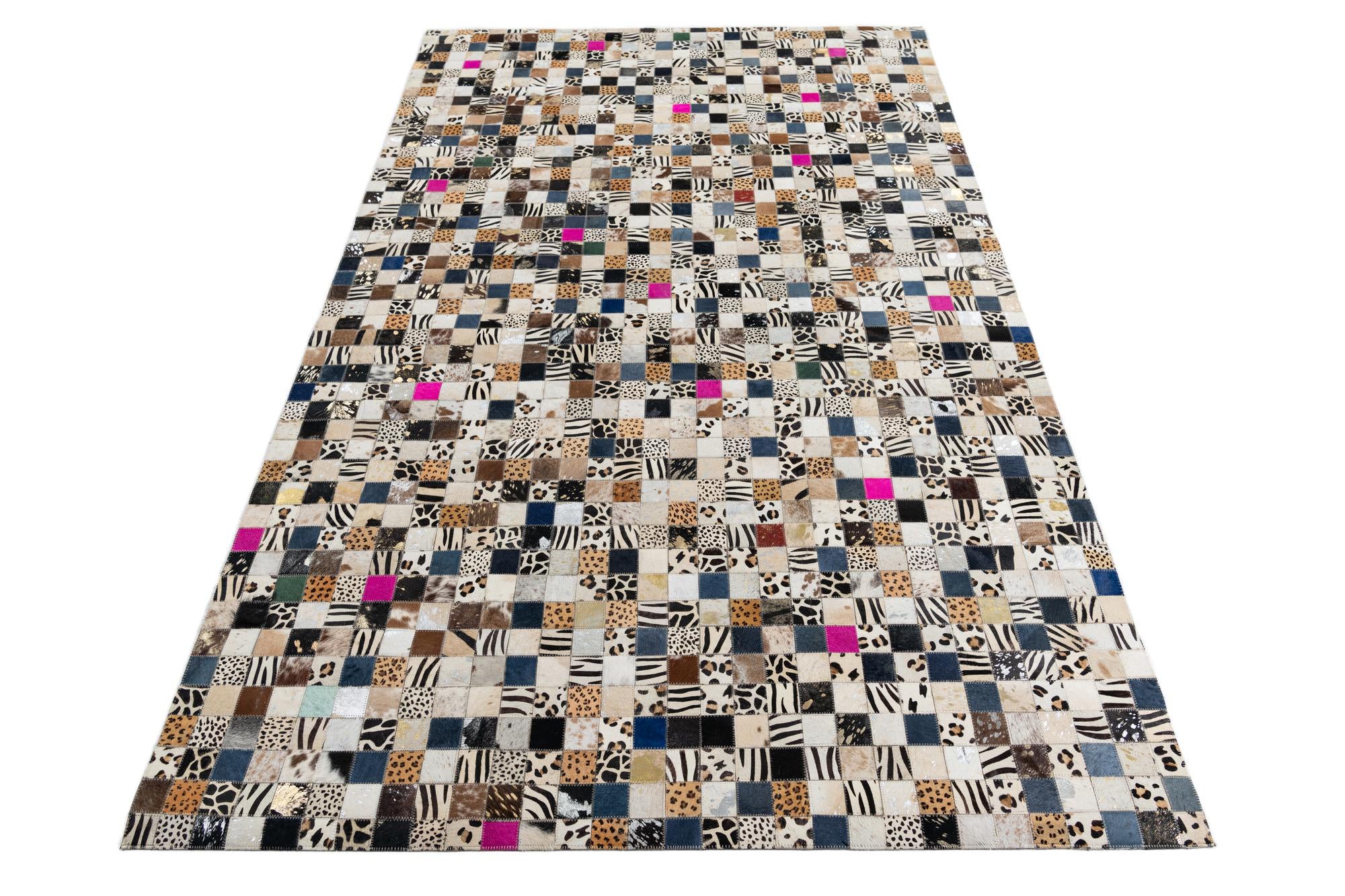5' x 8' Cowhide Leather Rug