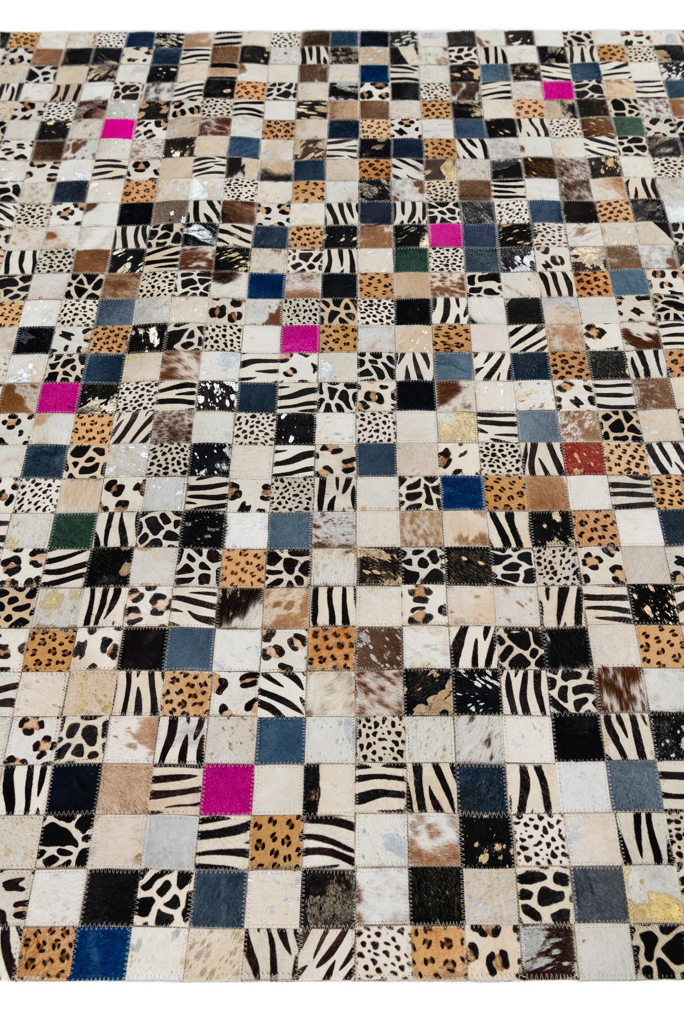 5' x 8' Cowhide Leather Rug