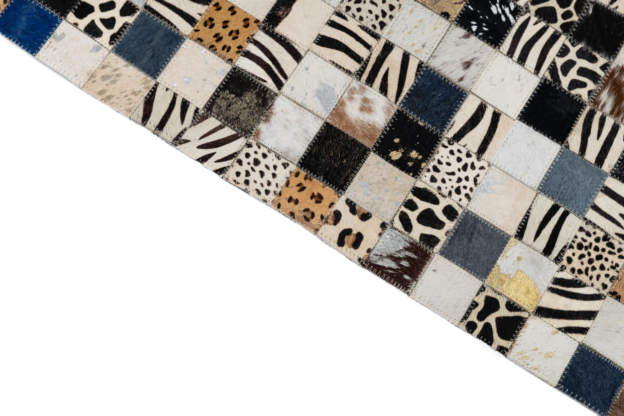 5' x 8' Cowhide Leather Rug
