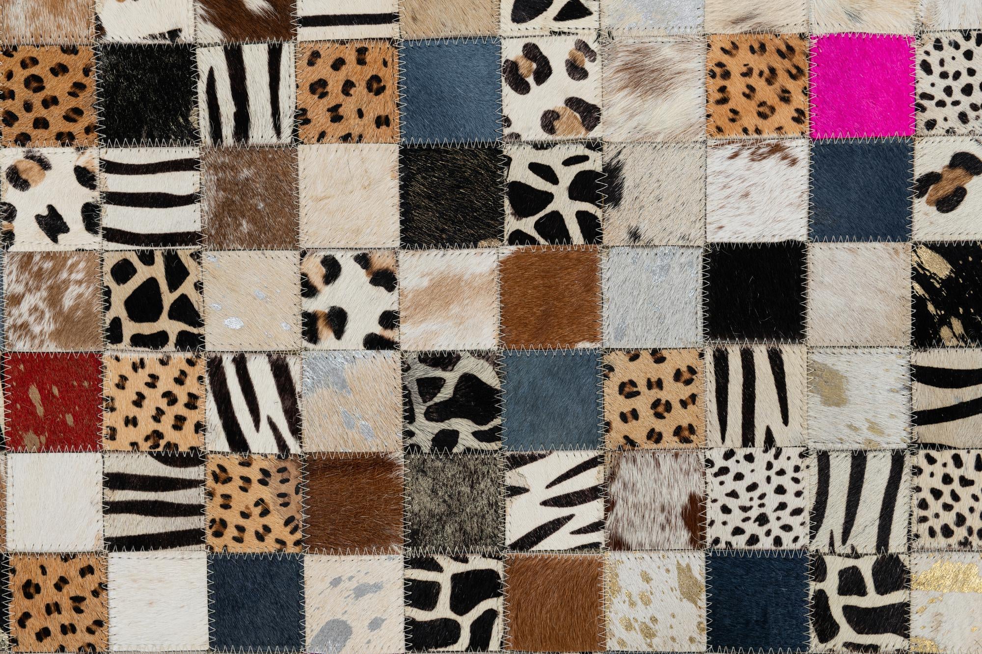 5' x 8' Cowhide Leather Rug