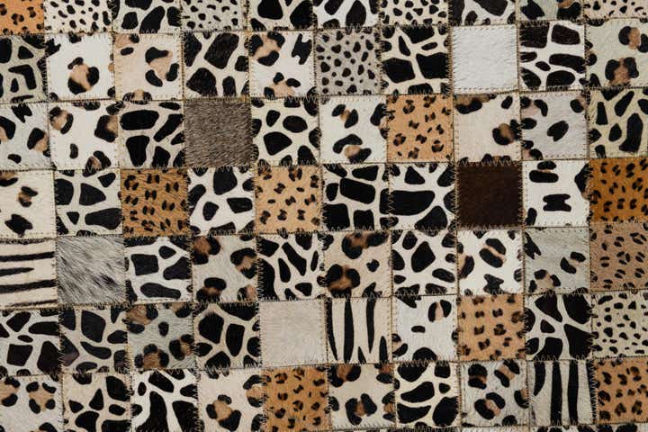 5' x 8' Cowhide Leather Rug