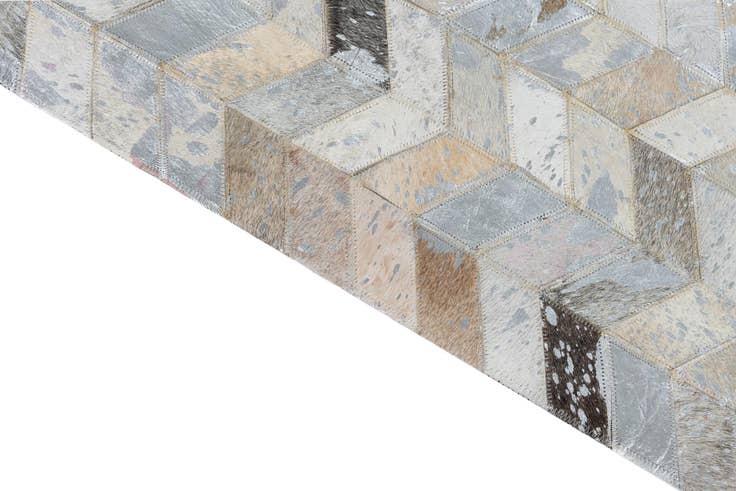 Detail image of 5' 1 x 8' Cowhide Leather Rug