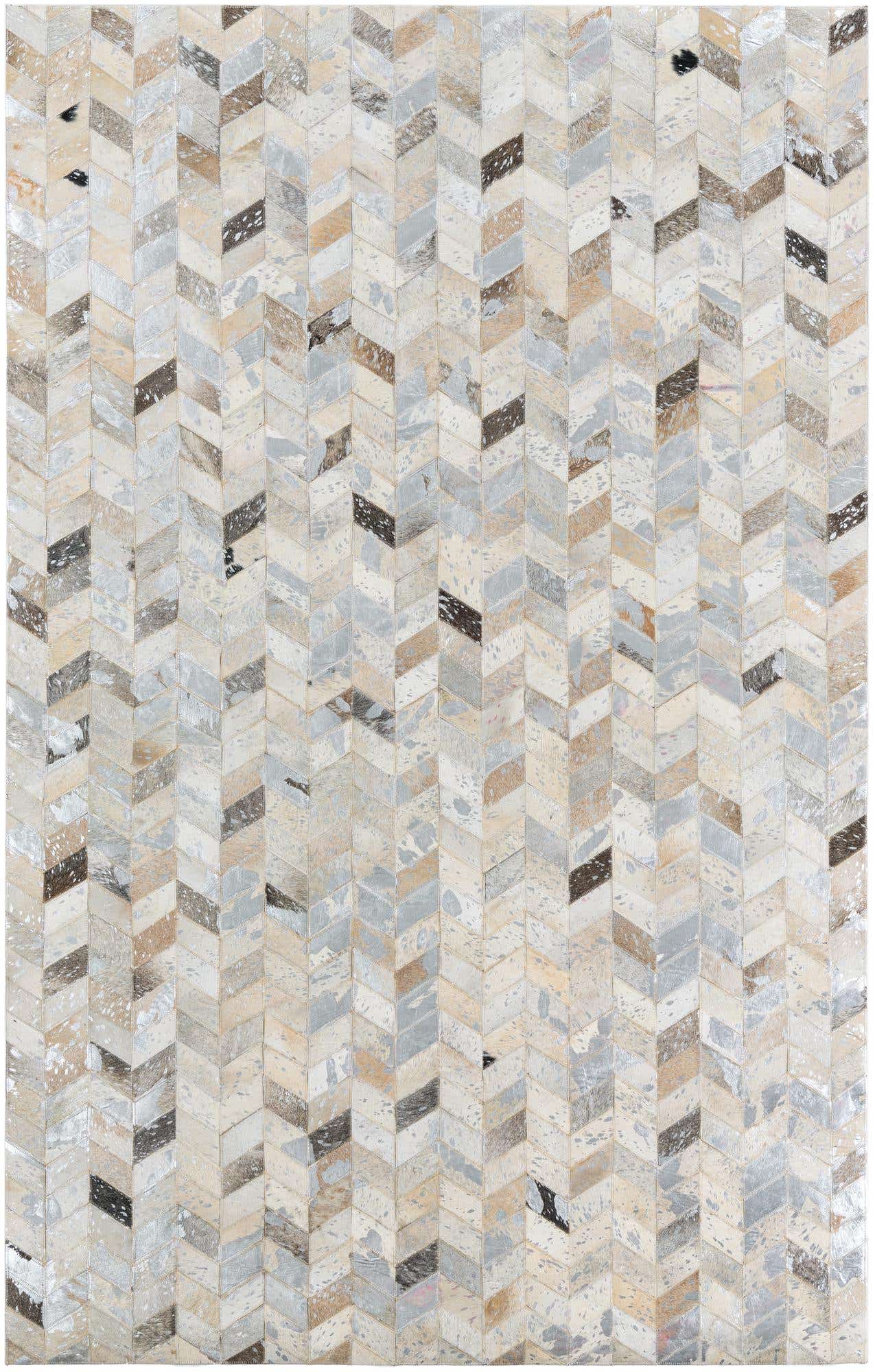 5' 1 x 8' Cowhide Leather Rug