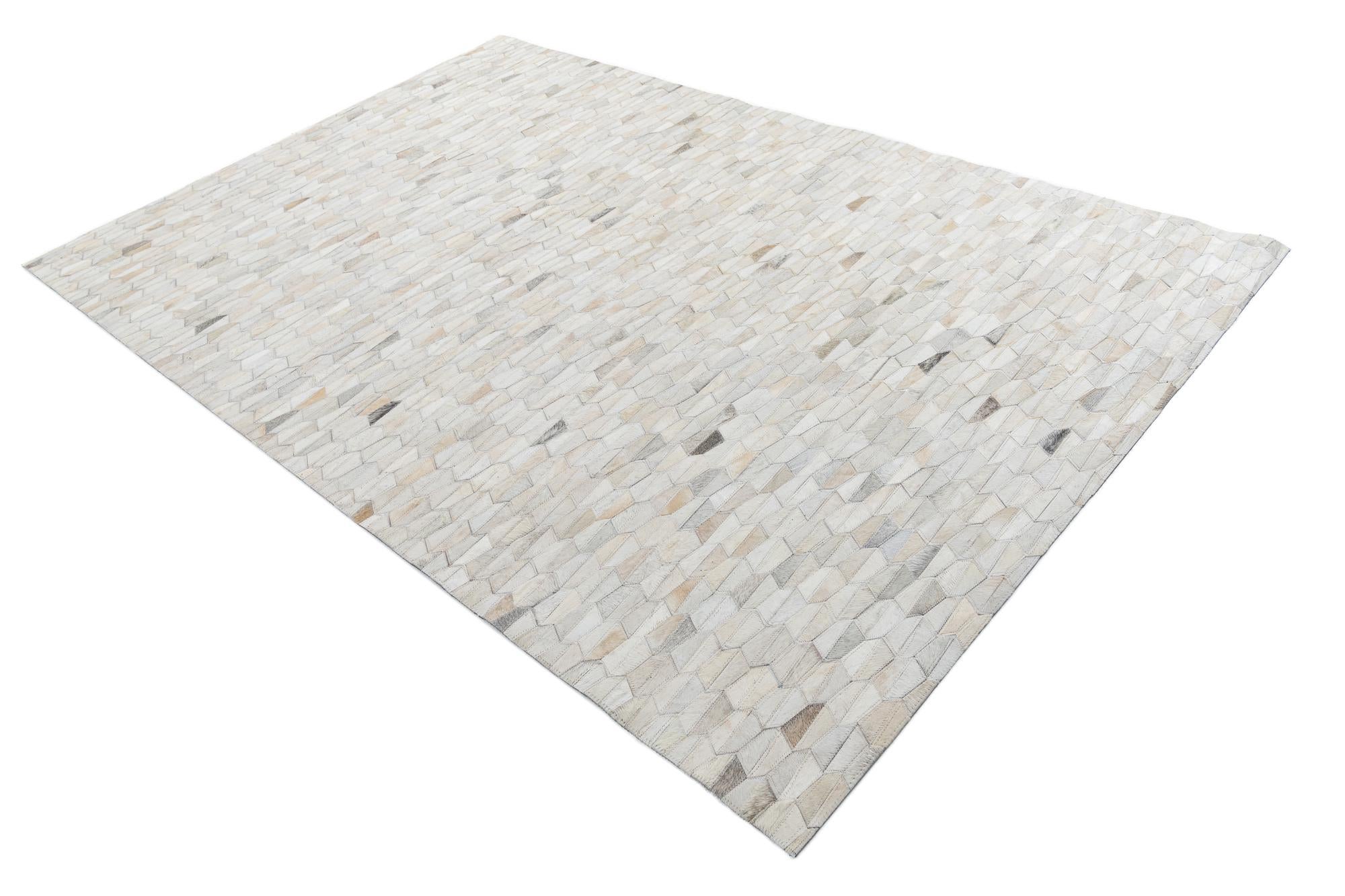 5' 3 x 7' 10 Cowhide Leather Rug