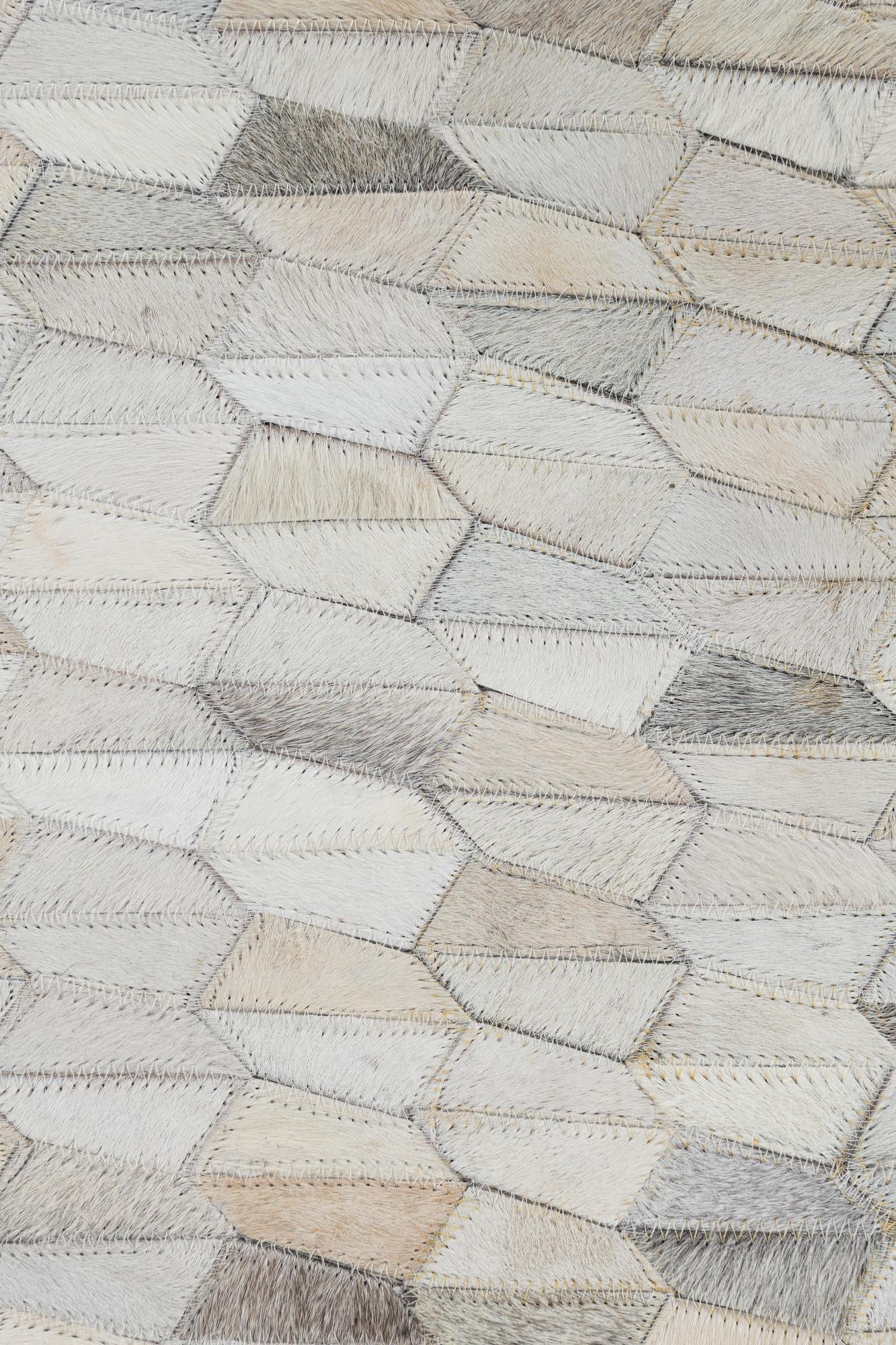 5' 3 x 7' 10 Cowhide Leather Rug