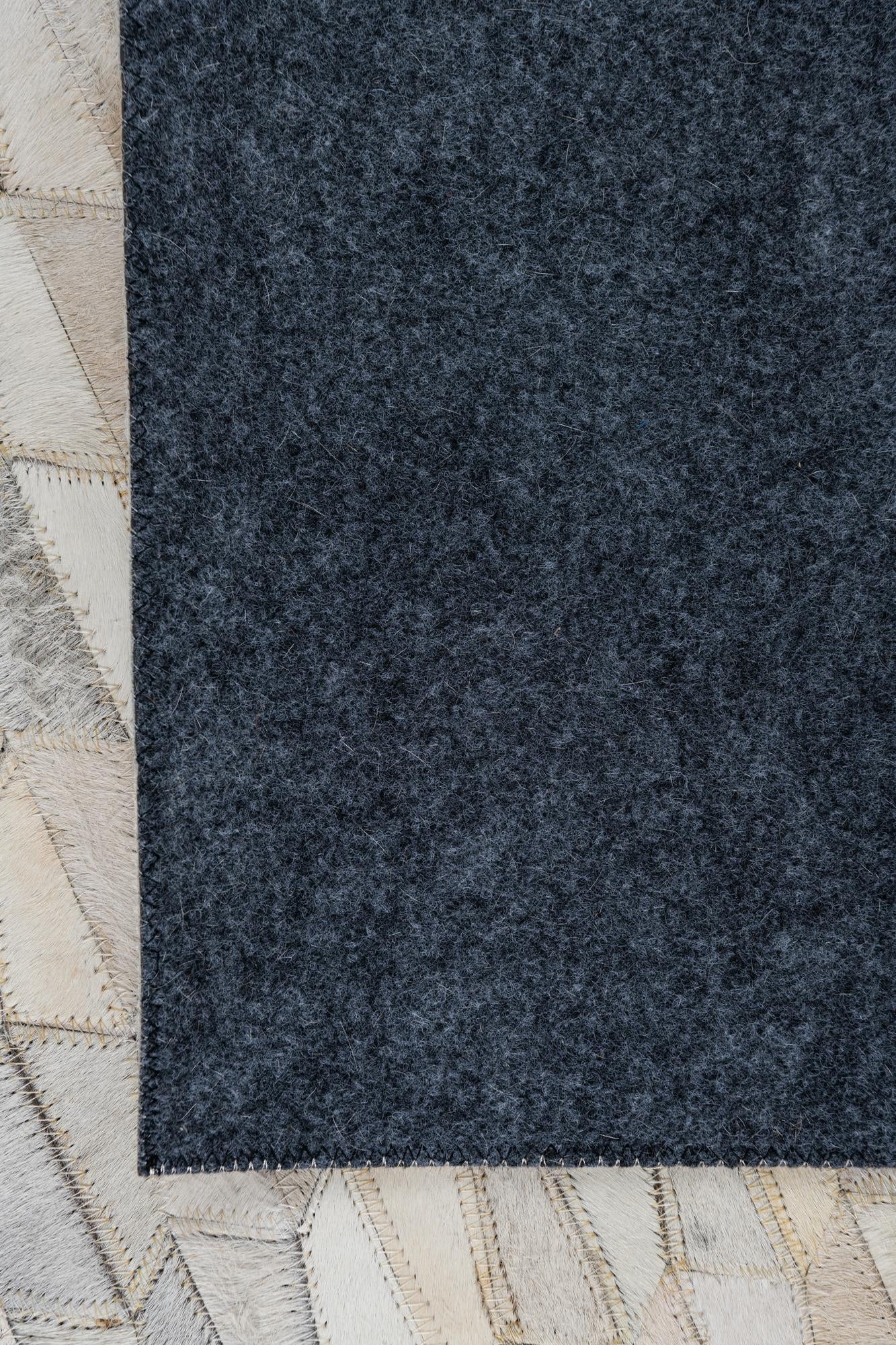 5' 3 x 7' 10 Cowhide Leather Rug