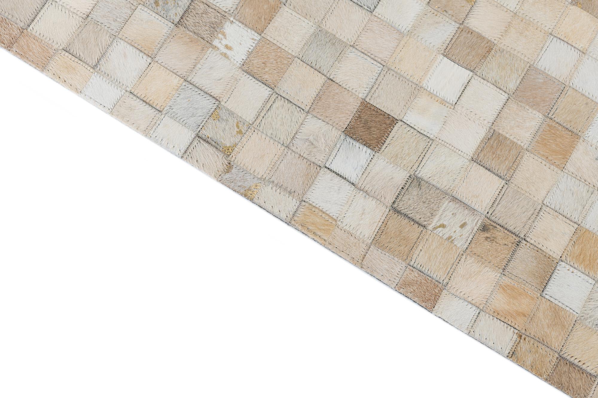 5' 1 x 8' Cowhide Leather Rug